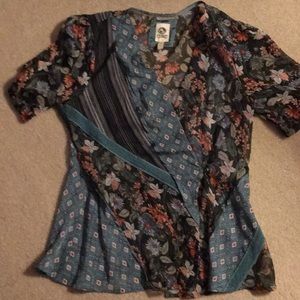 Anthropologie Sheer Floral Blouse